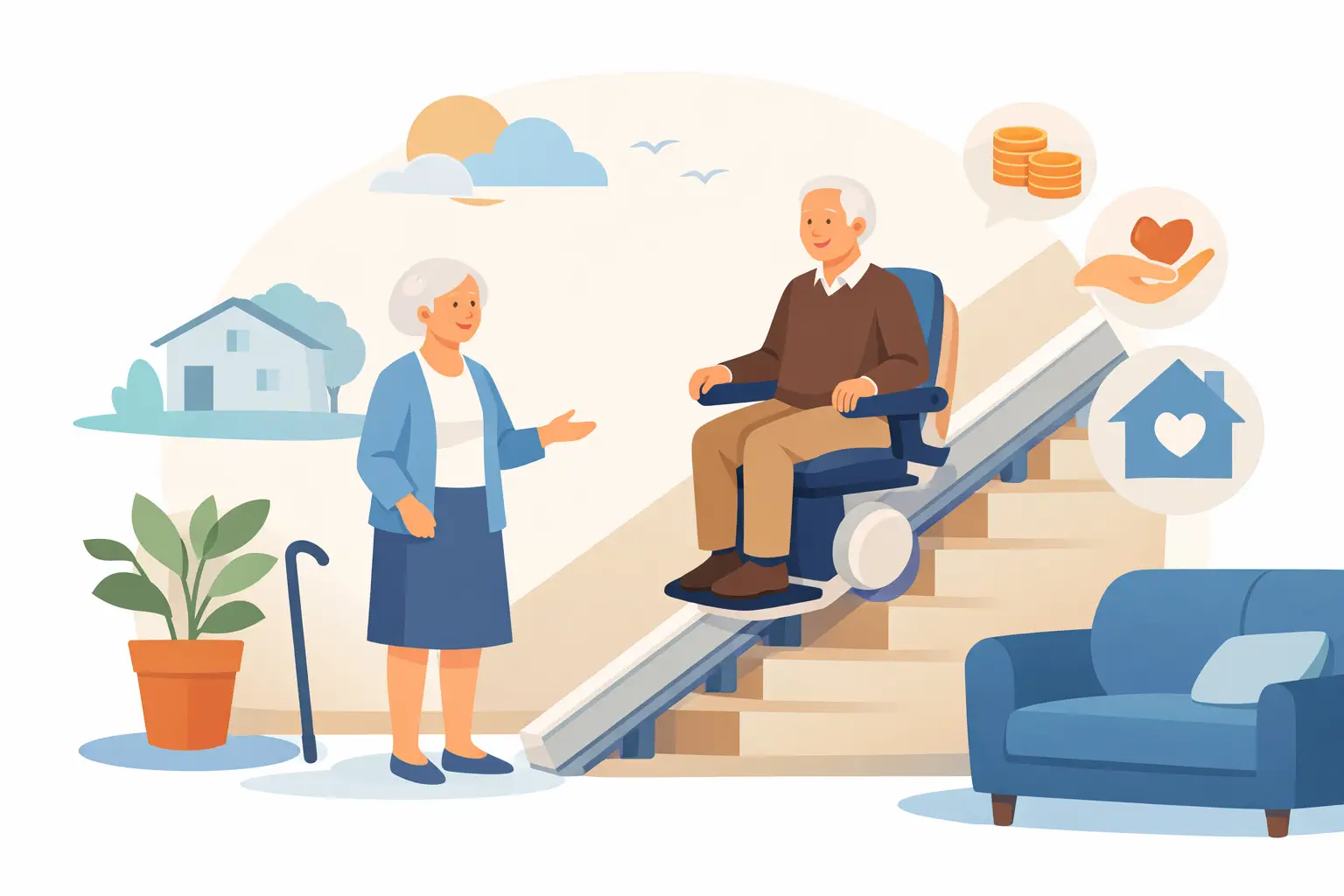 Aides monte-escalier pour retraité modeste