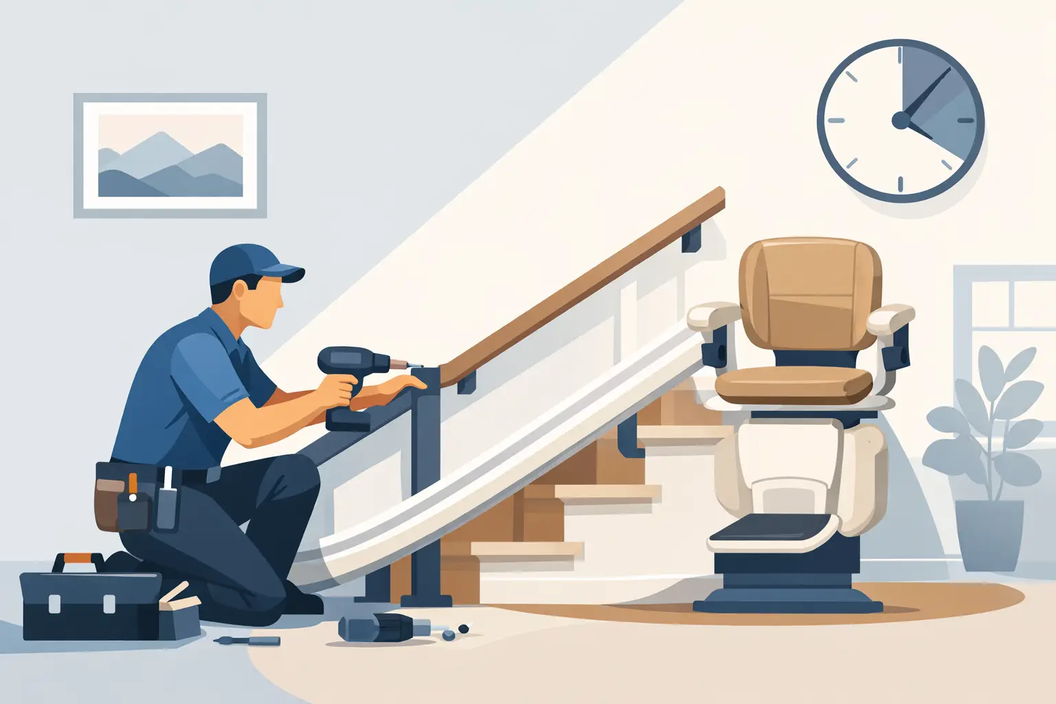 Combien dure la pose d’un monte-escalier ?