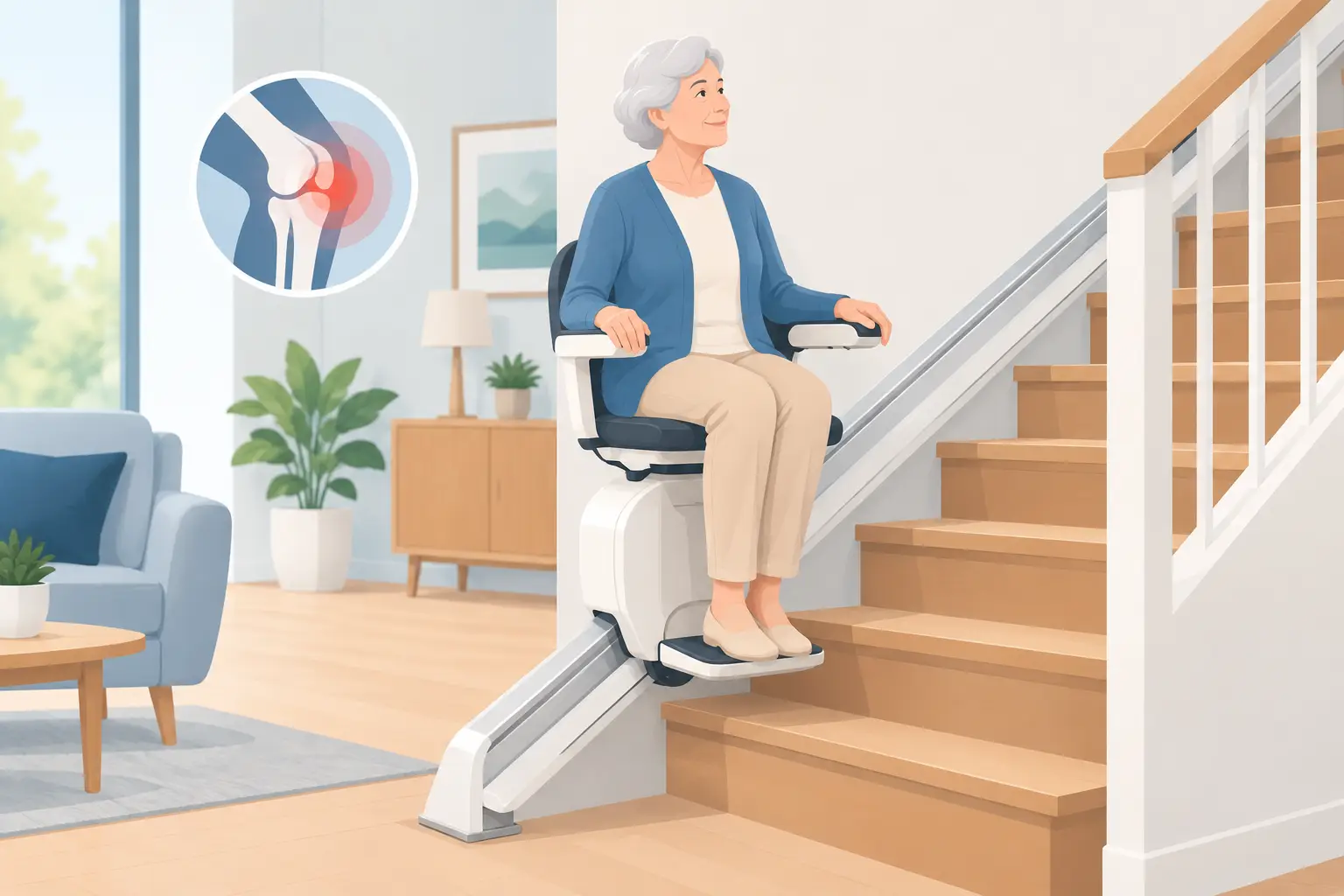 Guide monte-escalier pour arthrose au quotidien