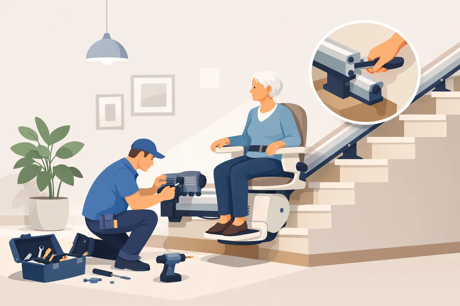 Installation monte-escalier sans travaux