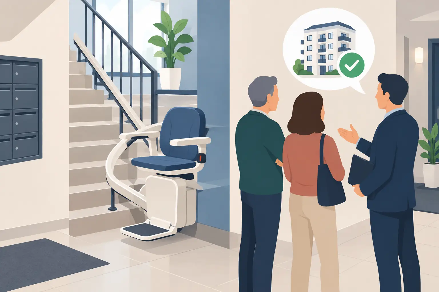 Monte-escalier en copropriété : quelle autorisation ?