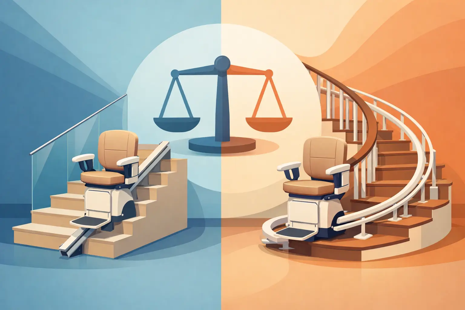 Rail droit ou courbe : lequel pour votre escalier ?