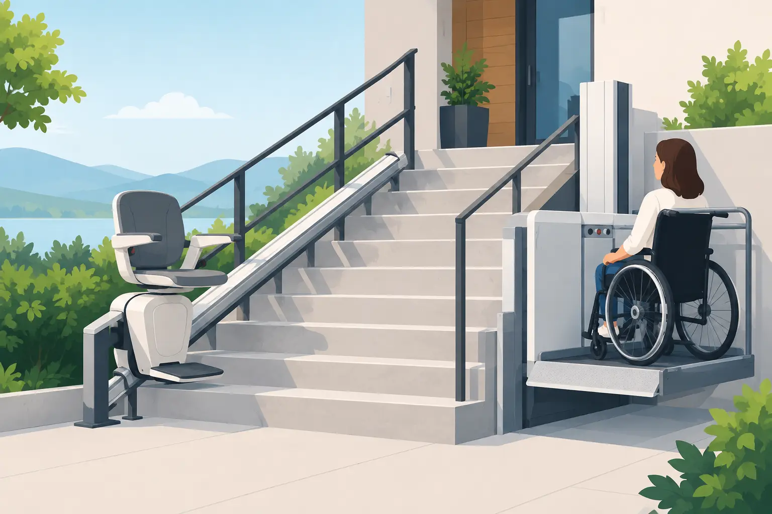 Solutions mobilité pour escaliers extérieurs